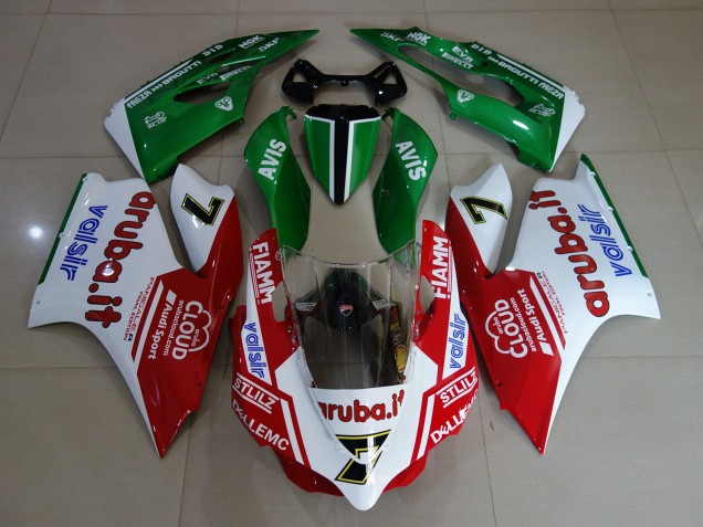 Preisgünstige Ducati 899 1199 Motorrad Verkleidung 2011-2014 - Weiss Rot Grun Fiamm 7