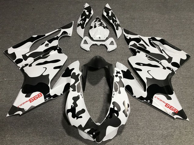 Preisgünstige Ducati 899 Motorrad Verkleidung 2011-2014 - Weiss Schwarz Camouflage