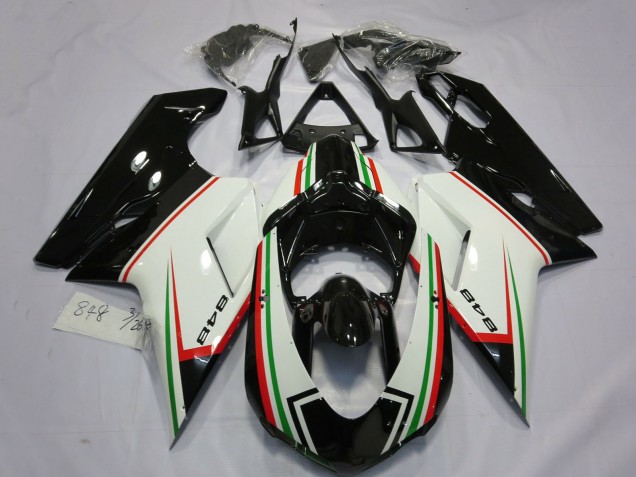 Preisgünstige Ducati 848 Motorrad Verkleidung 2007-2014 - Weiss Rot Grun Glanzendes Schwarz