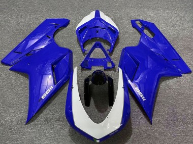 Preisgünstige Ducati 1198 Motorrad Verkleidung 2007-2014 - Glanzendes Blau Weiss