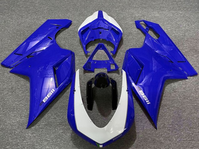 Preisgünstige Ducati 1198 Motorrad Verkleidung 2007-2014 - Glanzendes Blau Weiss