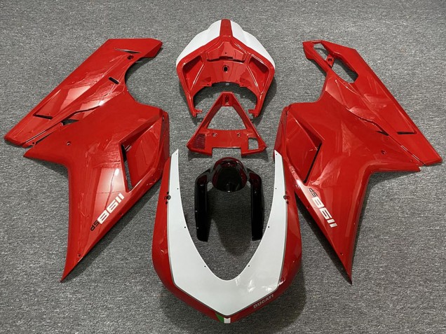 Preisgünstige Ducati 1198 Motorrad Verkleidung 2007-2014 - Rot Weiss Schwarz