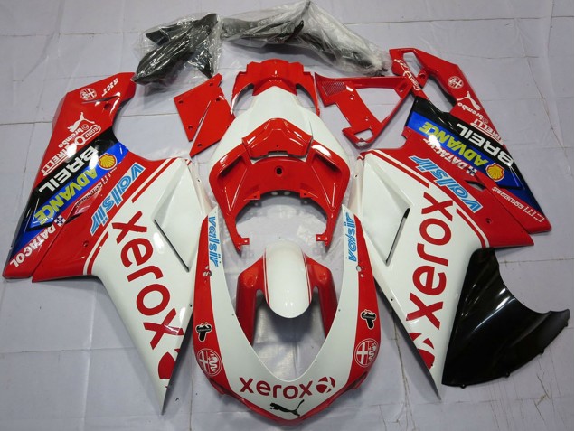 Preisgünstige Ducati 848 1098 1198 Motorrad Verkleidung 2007-2014 - Weiss Rot Blau Glanzendes Schwarz Valsir Xerox