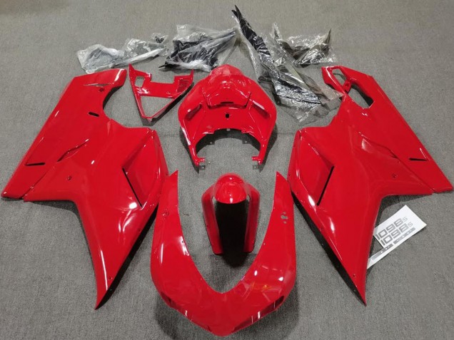 Preisgünstige Ducati 848 1098 1198 Motorrad Verkleidung 2007-2014 - Glanzendes Rot Schlichtes