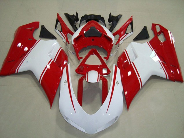 Preisgünstige Ducati 848 1098 1198 Motorrad Verkleidung 2007-2014 - Weiss Rot