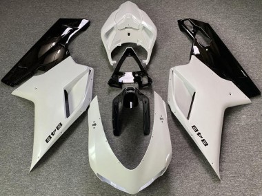 Preisgünstige Ducati 848 Motorrad Verkleidung 2007-2014 - Perl Weiss Glanzendes Schwarz