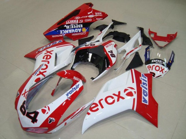 Preisgünstige Ducati 848 1098 1198 Motorrad Verkleidung 2007-2014 - Weiss Rot Blau Glanzendes Schwarz Valsir Xerox 84
