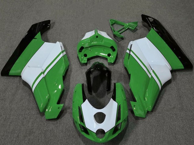 Preisgünstige Ducati 749 999 Motorrad Verkleidung 2003-2004 - Weiss Grun Glanzendes Schwarz