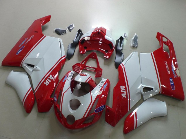 Preisgünstige Ducati 749 999 Motorrad Verkleidung 2003-2004 - Weiss Rot Air Generali Tim