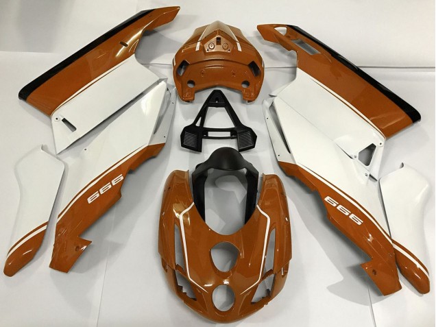 Preisgünstige Ducati 999 Motorrad Verkleidung 2003-2004 - Weiss Braun Schwarz