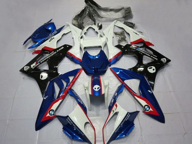 Preisgünstige BMW S1000RR Motorrad Verkleidung 2009-2014 - Weiss Rot Blau Glanzendes Schwarz