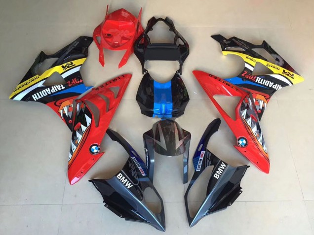 Preisgünstige BMW S1000RR Motorrad Verkleidung 2009-2014 - Gelb Blau Rot Schwarz Hai