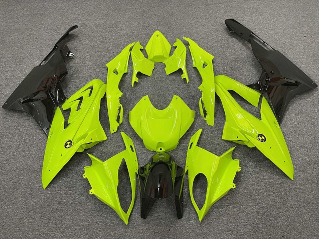 Preisgünstige BMW S1000RR Motorrad Verkleidung 2009-2014 - Neon Gelb Glanzendes Schwarz