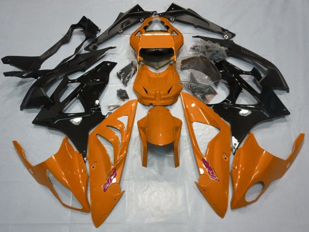 Preisgünstige BMW S1000RR Motorrad Verkleidung 2015-2016 - Orange Glanzendes Schwarz