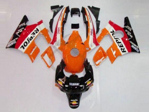 Preisgünstige Honda CBR600 F2 Motorrad Verkleidung 1991-1994 - Orange Weiss Rot Glanzendes Schwarz Repsol