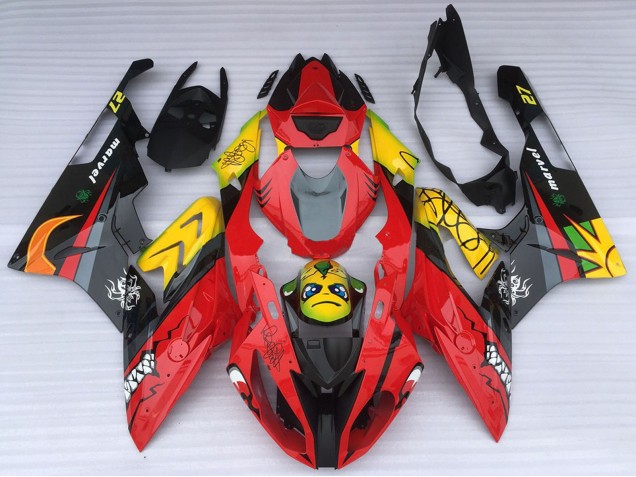 Preisgünstige BMW S1000RR Motorrad Verkleidung 2015-2016 - Gelb Rot Schwarz Hai