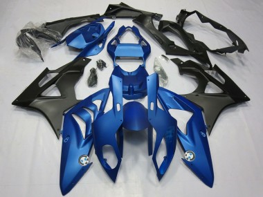 Preisgünstige BMW S1000RR Motorrad Verkleidung Kit 2009-2014 - Blau Matt Schwarz