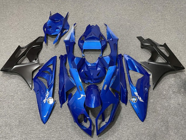 Preisgünstige BMW S1000RR Motorrad Verkleidung 2009-2014 - Blau Matt Schwarz