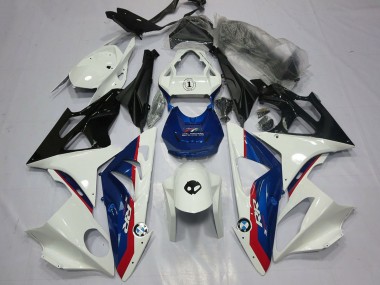 Preisgünstige BMW S1000RR Motorrad Verkleidung 2009-2014 - Weiss Rot Blau Glanzendes Schwarz