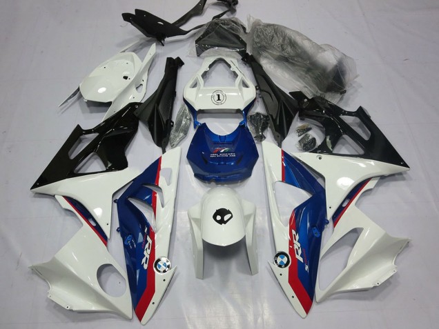 Preisgünstige BMW S1000RR Motorrad Verkleidung 2009-2014 - Weiss Rot Blau Glanzendes Schwarz