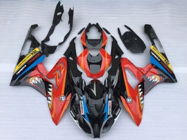 Preisgünstige BMW S1000RR Motorrad Verkleidung 2015-2016 - Rot Glanzendes Schwarz Hai