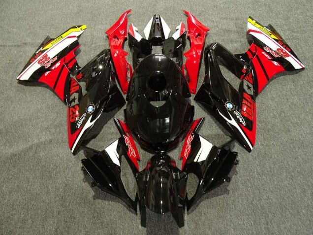 Preisgünstige BMW S1000RR Motorrad Verkleidung 2015-2016 - Weiss Rot Gelb Glanzendes Schwarz