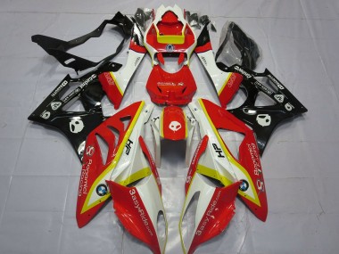 Preisgünstige BMW S1000RR Motorrad Verkleidung 2009-2014 - Weiss Rot Gelb Glanzendes Schwarz