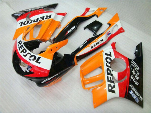 Preisgünstige Honda CBR600 F3 Motorrad Verkleidung 1995-1996 - Orange Weiss Rot Glanzendes Schwarz Repsol