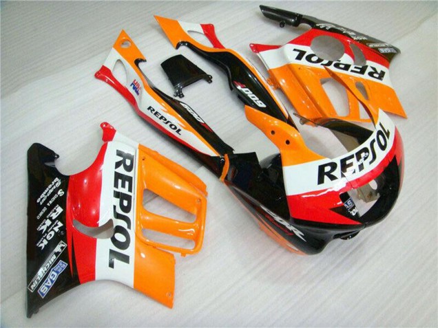 Preisgünstige Honda CBR600 F3 Motorrad Verkleidung 1995-1996 - Orange Weiss Rot Glanzendes Schwarz Repsol