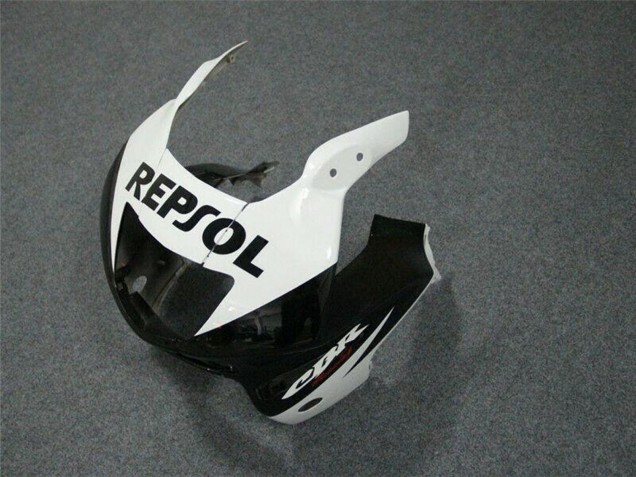 Preisgünstige Honda CBR600 F3 Motorrad Verkleidung 1997-1998 - Weiss Glanzendes Schwarz Repsol