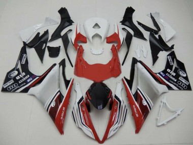 Preisgünstige Triumph Daytona 675 Motorrad Verkleidung 2013-2016 - Weiss Rot Silber Glanzendes Schwarz