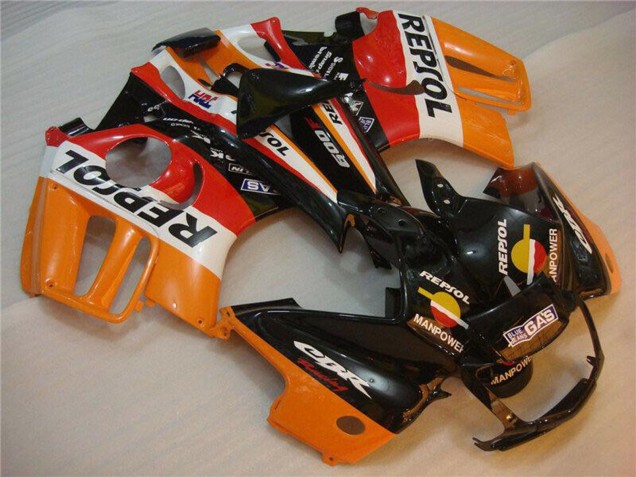 Preisgünstige Honda CBR600 F3 Motorrad Verkleidung 1995-1996 - Orange Weiss Rot Glanzendes Schwarz Repsol