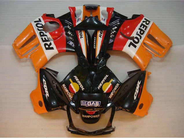 Preisgünstige Honda CBR600 F3 Motorrad Verkleidung 1995-1996 - Orange Weiss Rot Glanzendes Schwarz Repsol