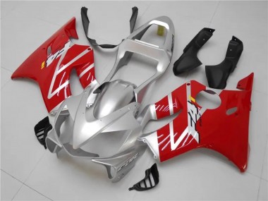 Preisgünstige Honda CBR600 F4i Motorrad Verkleidungen Kit 2001-2003 - Silber Rot