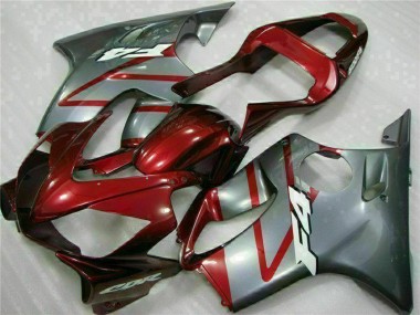 Preisgünstige Honda CBR600 F4i Motorrad Verkleidung Kit 2001-2003 - Silber Rot