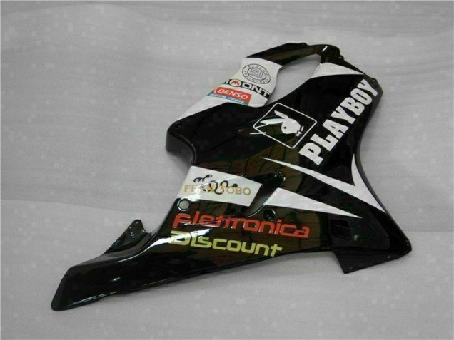 Preisgünstige Honda CBR600 F4i Motorrad Verkleidung 2001-2003 - Weiss Gelb Glanzendes Schwarz Playboy