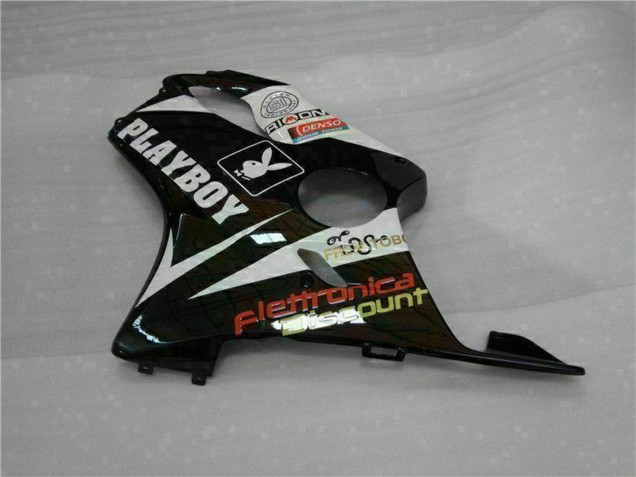 Preisgünstige Honda CBR600 F4i Motorrad Verkleidung 2001-2003 - Weiss Gelb Glanzendes Schwarz Playboy