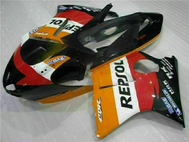 Preisgünstige Honda CBR1100XX Blackbird Motorrad Verkleidung 1996-2007 - Orange Weiss Rot Glanzendes Schwarz Repsol