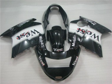 Preisgünstige Honda CBR1100XX Blackbird Motorrad Verkleidung 1996-2007 - Glanzendes Schwarz Weiss West