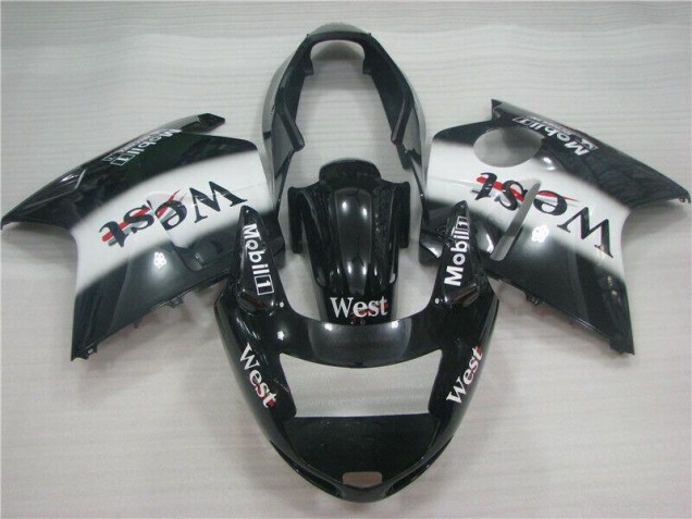Preisgünstige Honda CBR1100XX Blackbird Motorrad Verkleidung 1996-2007 - Glanzendes Schwarz Weiss West