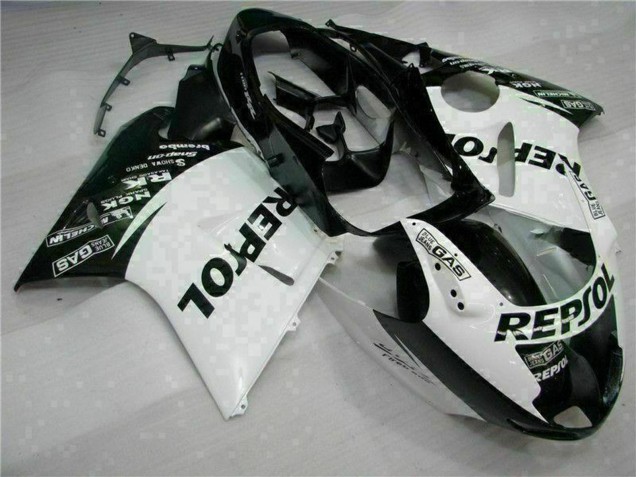 Preisgünstige Honda CBR1100XX Blackbird Motorrad Verkleidung 1996-2007 - Weiss Glanzendes Schwarz Repsol