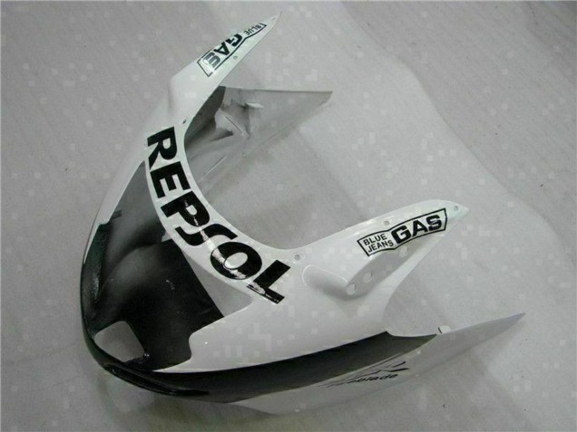 Preisgünstige Honda CBR1100XX Blackbird Motorrad Verkleidung 1996-2007 - Weiss Glanzendes Schwarz Repsol