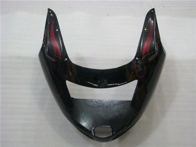 Preisgünstige Honda CBR1100XX Blackbird Abs Motorrad Verkleidungen 1996-2007 - Glanzendes Schwarz Rot Flamme