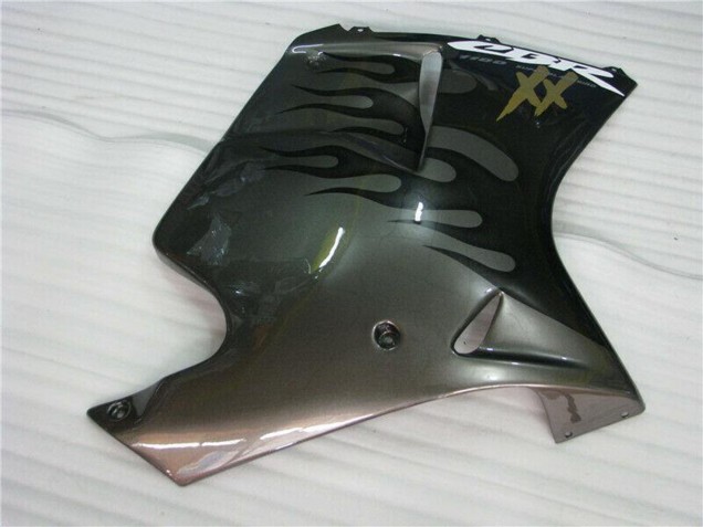 Preisgünstige Honda CBR1100XX Blackbird Motorrad Verkleidung 1996-2007 - Glanzendes Schwarz Silber Flamme