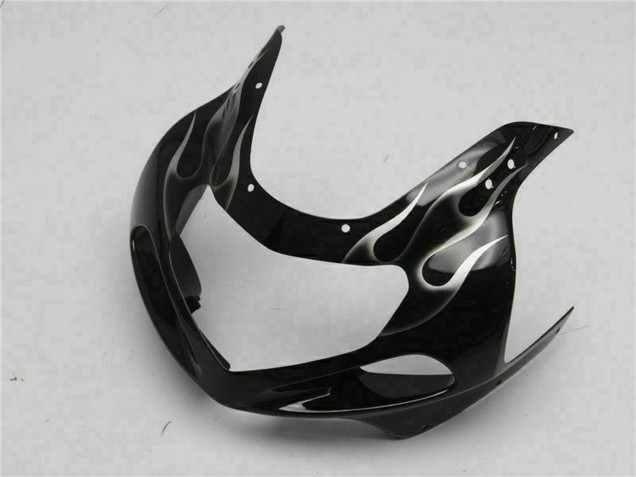 Preisgünstige Suzuki GSXR 600/750 Motorrad Verkleidung 2001-2003 - Glanzendes Schwarz Silber Flamme