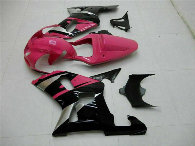 Preisgünstige Suzuki GSXR 600/750 Motorrad Verkleidung 2001-2003 - Rosa Silber Glanzendes Schwarz