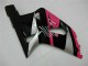 Preisgünstige Suzuki GSXR 600/750 Motorrad Verkleidung 2001-2003 - Rosa Silber Glanzendes Schwarz