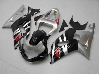 Preisgünstige Suzuki GSXR 600/750 Motorrad Verkleidung 2001-2003 - Silber Glanzendes Schwarz Rot