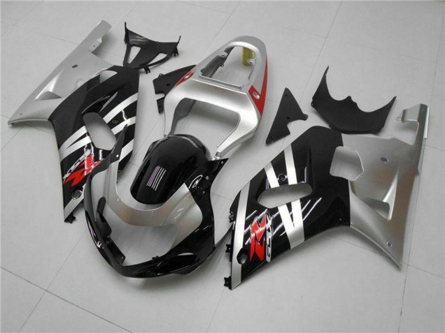 Preisgünstige Suzuki GSXR 600/750 Motorrad Verkleidung 2001-2003 - Silber Glanzendes Schwarz Rot