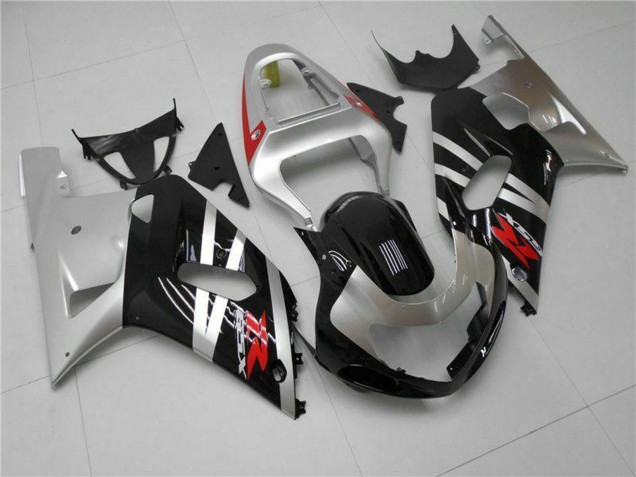 Preisgünstige Suzuki GSXR 600/750 Motorrad Verkleidung 2001-2003 - Silber Glanzendes Schwarz Rot